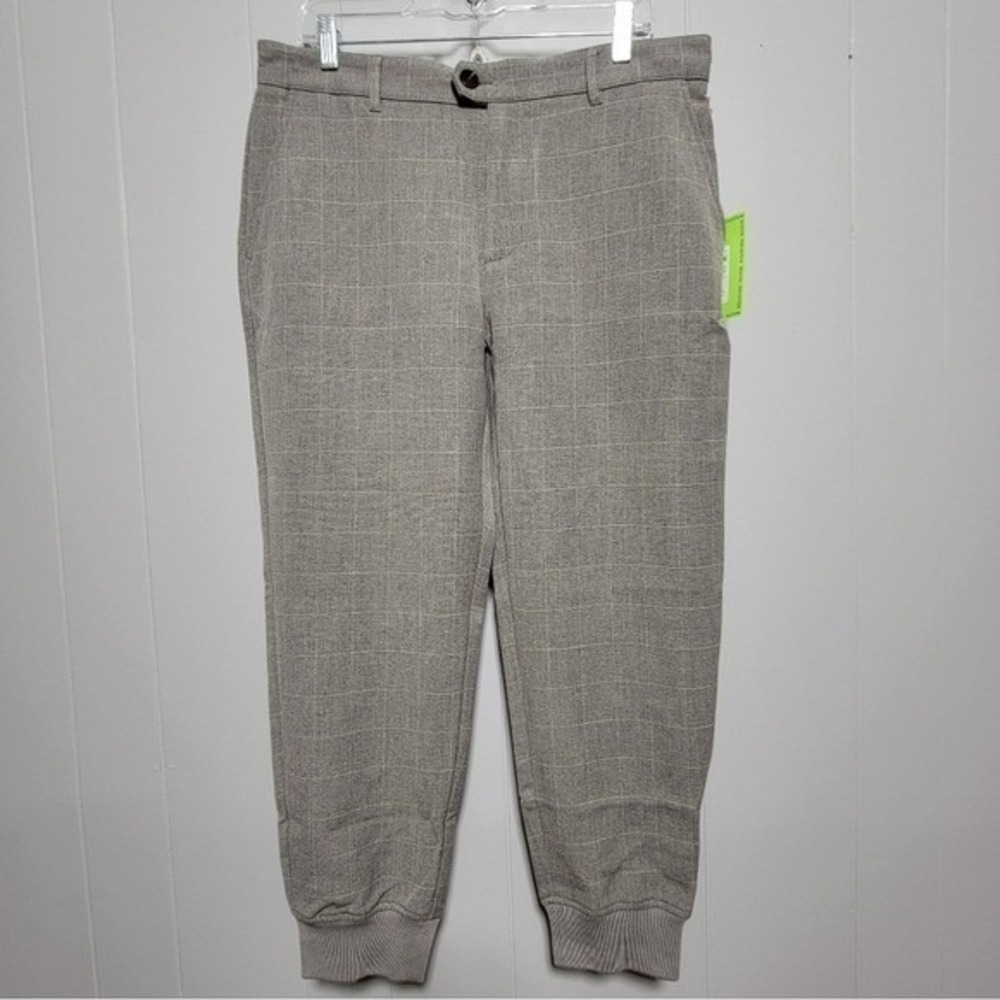 Houston White Men's Gray Checkered Jogger Pants 34x30 🐽‎